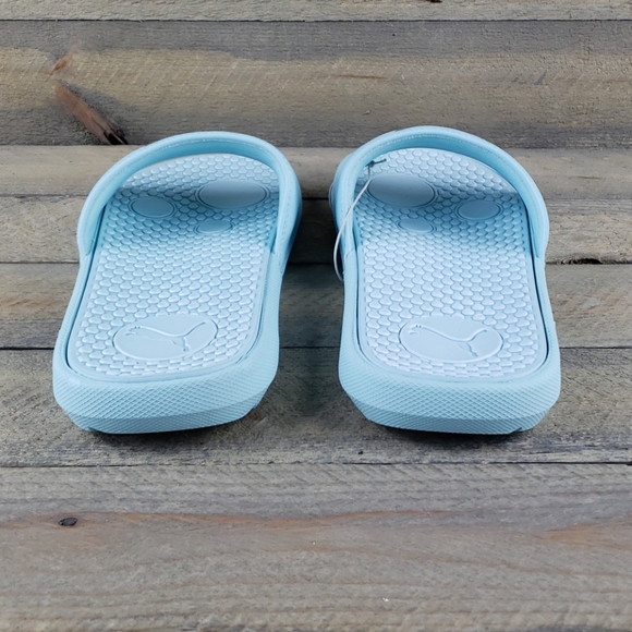 Puma Cool Cat Sport Slides Sandal Blue Glow Silver - Picture 4 of 9